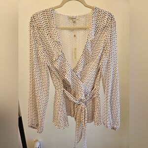 Nwt Max Studio Wrap Ruffle Blouse Large